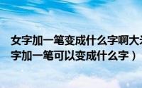 女字加一笔变成什么字啊大米的米字加一笔变成什么字（女字加一笔可以变成什么字）