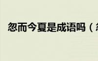 忽而今夏是成语吗（忽而今夏是什么意思）