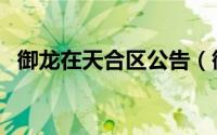 御龙在天合区公告（御龙在天合紫装技巧）