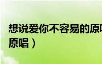 想说爱你不容易的原唱（歌曲想说爱你不容易原唱）