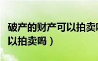 破产的财产可以拍卖吗为什么（破产的财产可以拍卖吗）