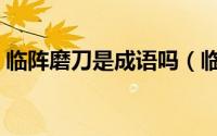 临阵磨刀是成语吗（临阵磨刀下一句是什么）