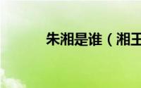 朱湘是谁（湘王朱柏是嫡子吗）