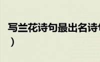 写兰花诗句最出名诗句（写兰花的诗句有哪些）