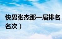 快男张杰那一届排名（张杰那一届快乐男声的名次）