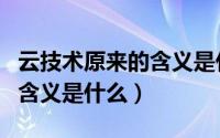云技术原来的含义是什么意思（云技术原来的含义是什么）