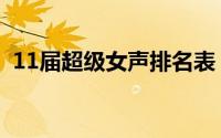 11届超级女声排名表（11届超级女声排名）