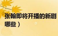 张翰即将开播的新剧（张翰即将上映的新剧有哪些）