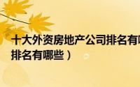 十大外资房地产公司排名有哪些企业（十大外资房地产公司排名有哪些）