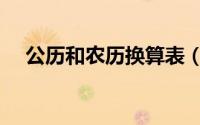 公历和农历换算表（公历与农历换算表）