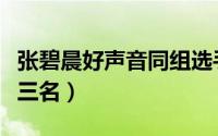 张碧晨好声音同组选手（张碧晨同届好声音前三名）