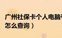 广州社保卡个人电脑号（广州社保个人电脑号怎么查询）