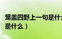 笼盖四野上一句是什么（笼盖四野的正确读音是什么）