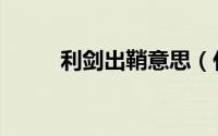 利剑出鞘意思（什么是利剑出鞘）