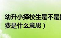 幼升小择校生是不是报名比较晚（幼升小择校费是什么意思）