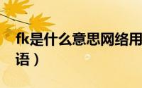 fk是什么意思网络用语（fsk什么意思网络用语）