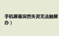 手机屏幕突然失灵无法触屏（手机屏幕突然失灵点不动怎么办）