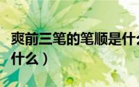 爽前三笔的笔顺是什么呢（爽前三笔的笔顺是什么）