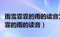 雨雪霏霏的雨的读音为什么读第四声（雨雪霏霏的雨的读音）