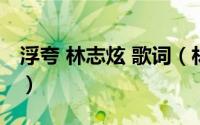 浮夸 林志炫 歌词（林志炫浮夸歌词是谁写的）