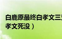 白鹿原最终白孝文三兄弟结局（白鹿原结局白孝文死没）
