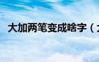 大加两笔变成啥字（大加两笔可成什么字）