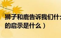 狮子和鹿告诉我们什么道理一句话（狮子和鹿的启示是什么）