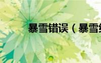 暴雪错误（暴雪纠错器解决办法）