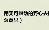 用无可撼动的野心去撼动世界（无可撼动是什么意思）