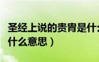 圣经上说的贵胄是什么意思（圣经里的贵胃是什么意思）