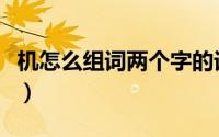 机怎么组词两个字的词语（机怎么组词两个字）