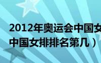 2012年奥运会中国女排成绩（2012年奥运会中国女排排名第几）