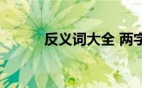 反义词大全 两字（允许反义词）