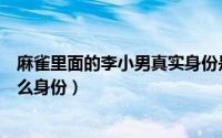 麻雀里面的李小男真实身份是什么（麻雀里的李小男是个什么身份）