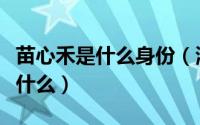 苗心禾是什么身份（清平乐中苗心禾的位份是什么）