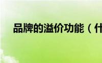 品牌的溢价功能（什么是品牌溢价能力）