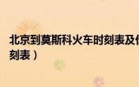 北京到莫斯科火车时刻表及价格k3（北京到莫斯科的火车时刻表）