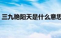 三九艳阳天是什么意思（艳阳天是什么意思）