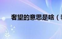 奢望的意思是啥（奢望的意思是什么）