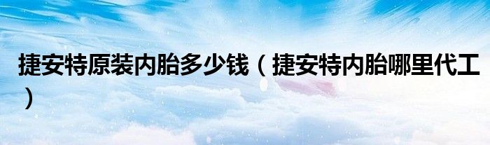 捷安特原装内胎多少钱（捷安特内胎哪里代工）