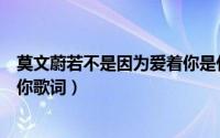 莫文蔚若不是因为爱着你是什么歌（莫文蔚若不是因为爱着你歌词）