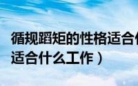 循规蹈矩的性格适合什么专业（循规蹈矩的人适合什么工作）