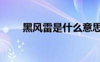 黑风雷是什么意思（雷是什么意思）