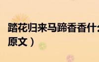 踏花归来马蹄香香什么意思（踏花归来马蹄香原文）