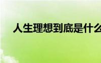人生理想到底是什么（理想人生的意思）