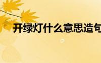 开绿灯什么意思造句（开绿灯什么意思）