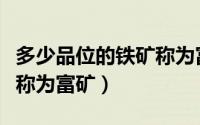 多少品位的铁矿称为富矿呢（多少品位的铁矿称为富矿）