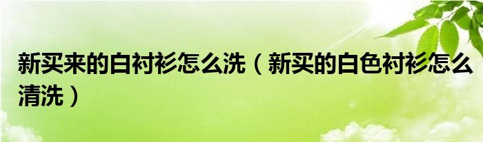 新买来的白衬衫怎么洗（新买的白色衬衫怎么清洗）