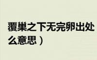覆巢之下无完卵出处（覆巢之下必无完卵是什么意思）