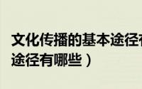 文化传播的基本途径有哪些（文化传播的主要途径有哪些）